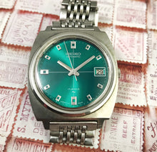 DASHING~1974 SEIKO 7005-7001 GENT'S GREEN DIAL'D AUTOMATIC