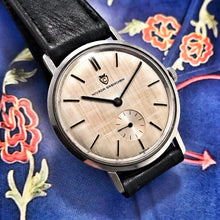CLASSY~MID 60s NIVADA GRENCHEN LINEN DIAL COCKTAIL WATCH