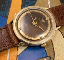 TROPICAL~60s WITTNAUER CHOCOLATE-GILT AUTOMATIC~SERVICED