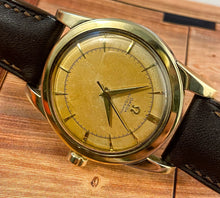 GORGEOUS~1950 OMEGA SOLID GOLD OVER STEEL CAL.351 BUMPER AUTO